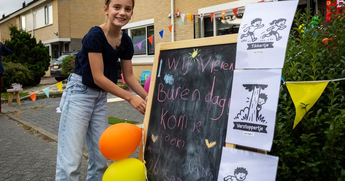 Saar (9) is jongste organisator van Burendag in <i>Nederland</i>: ‘Ook aan de grote mensen is gedacht’