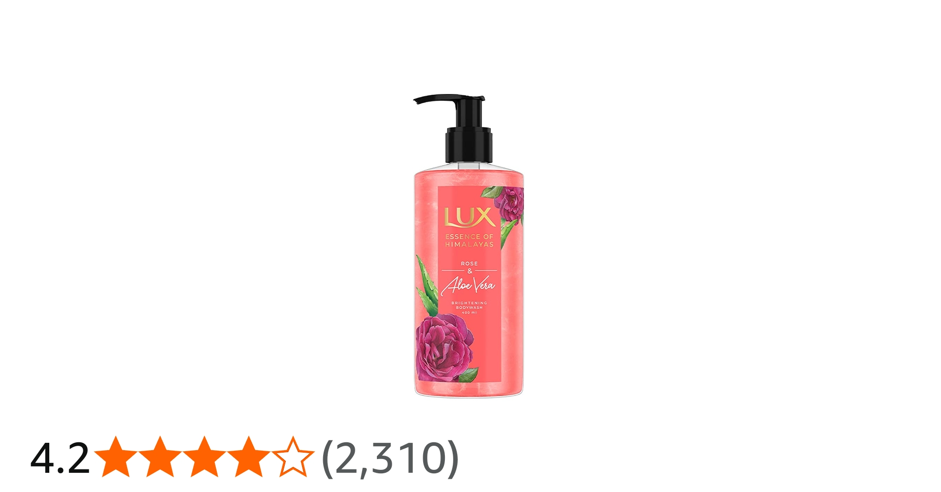 <i>LUX</i> Rose & Aloe Vera, Shimmering Body Wash, 400 ml, for Bright and Soft Skin, with 100% Natural...