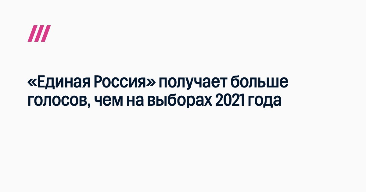 «Единая Россия» получает больше голосов, чем на <i>выборах</i> 2021 года