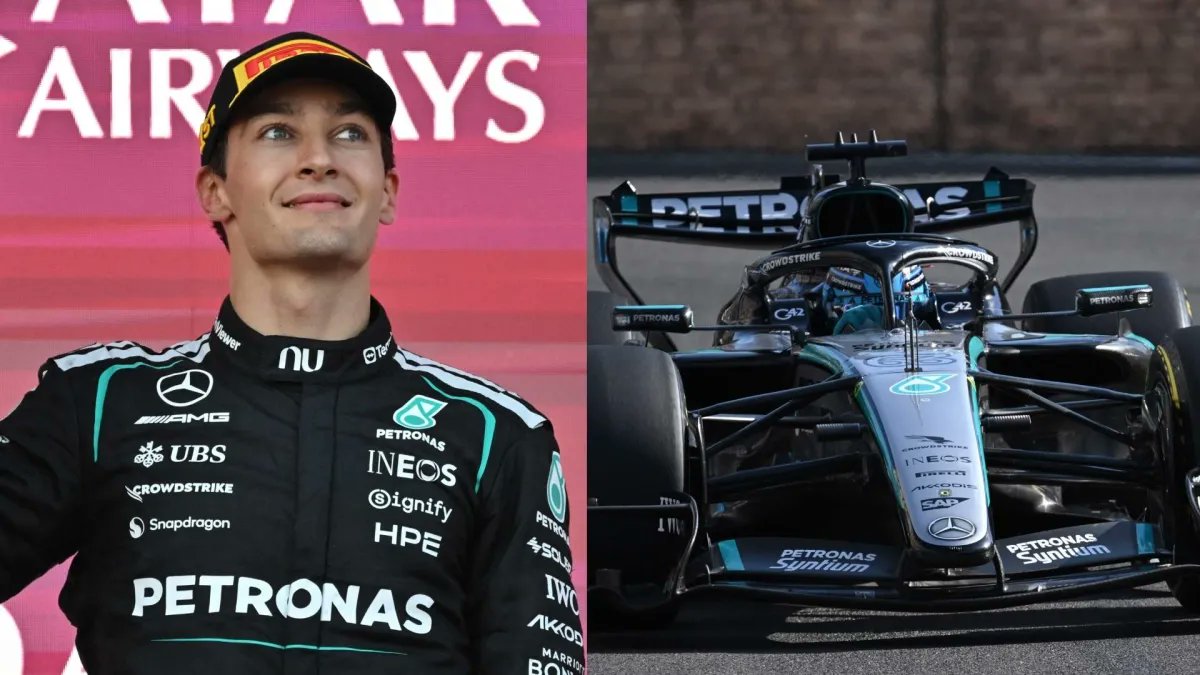 George <i>Russell</i> conquistó el GP de Azerbaiyán en medio del caos total: le puso presión a Kimi...