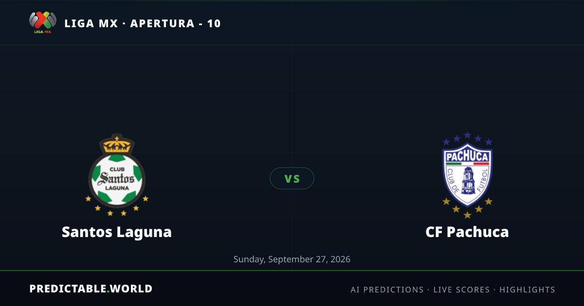 <i>Santos</i> Laguna vs CF Pachuca Prediction | Liga MX · Sep 27